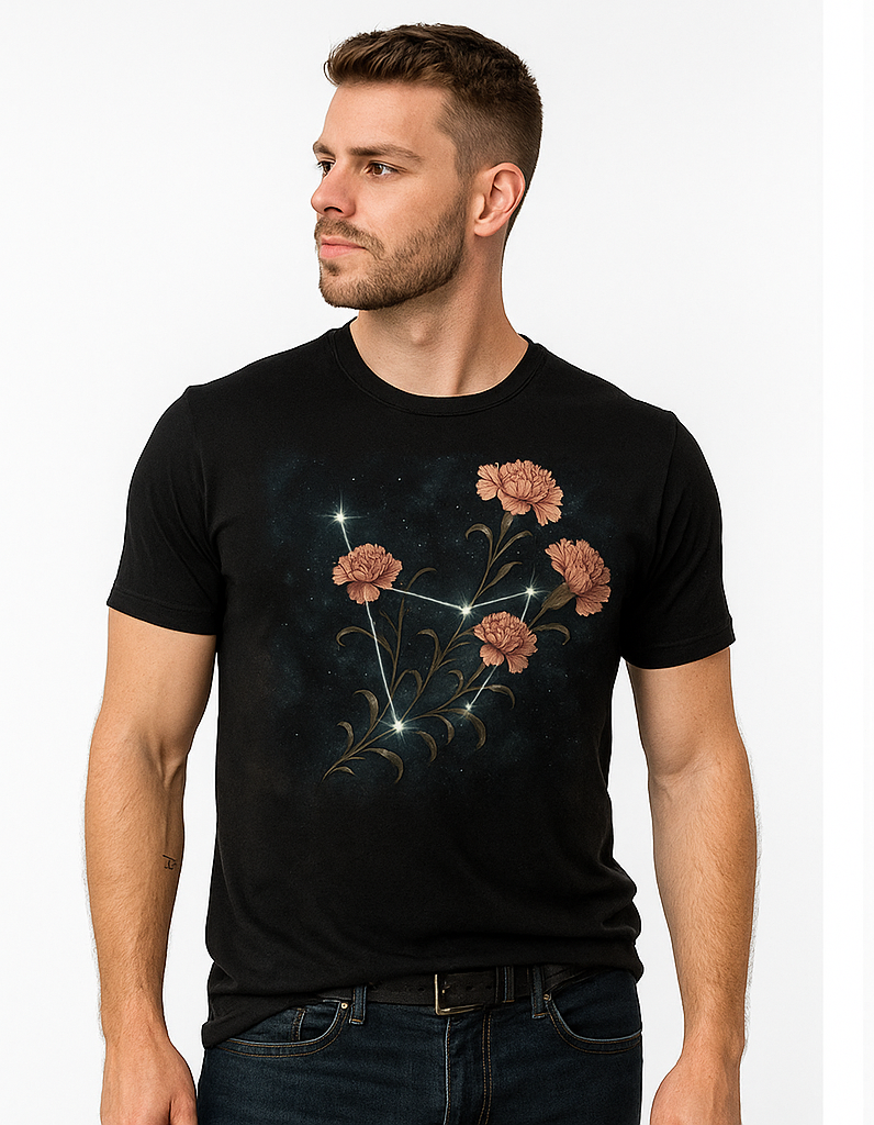 Constellation Design on Black T-Shirt