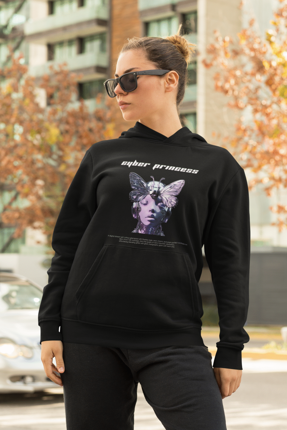 Cyber Princess Hoodie – Butterfly Graphic