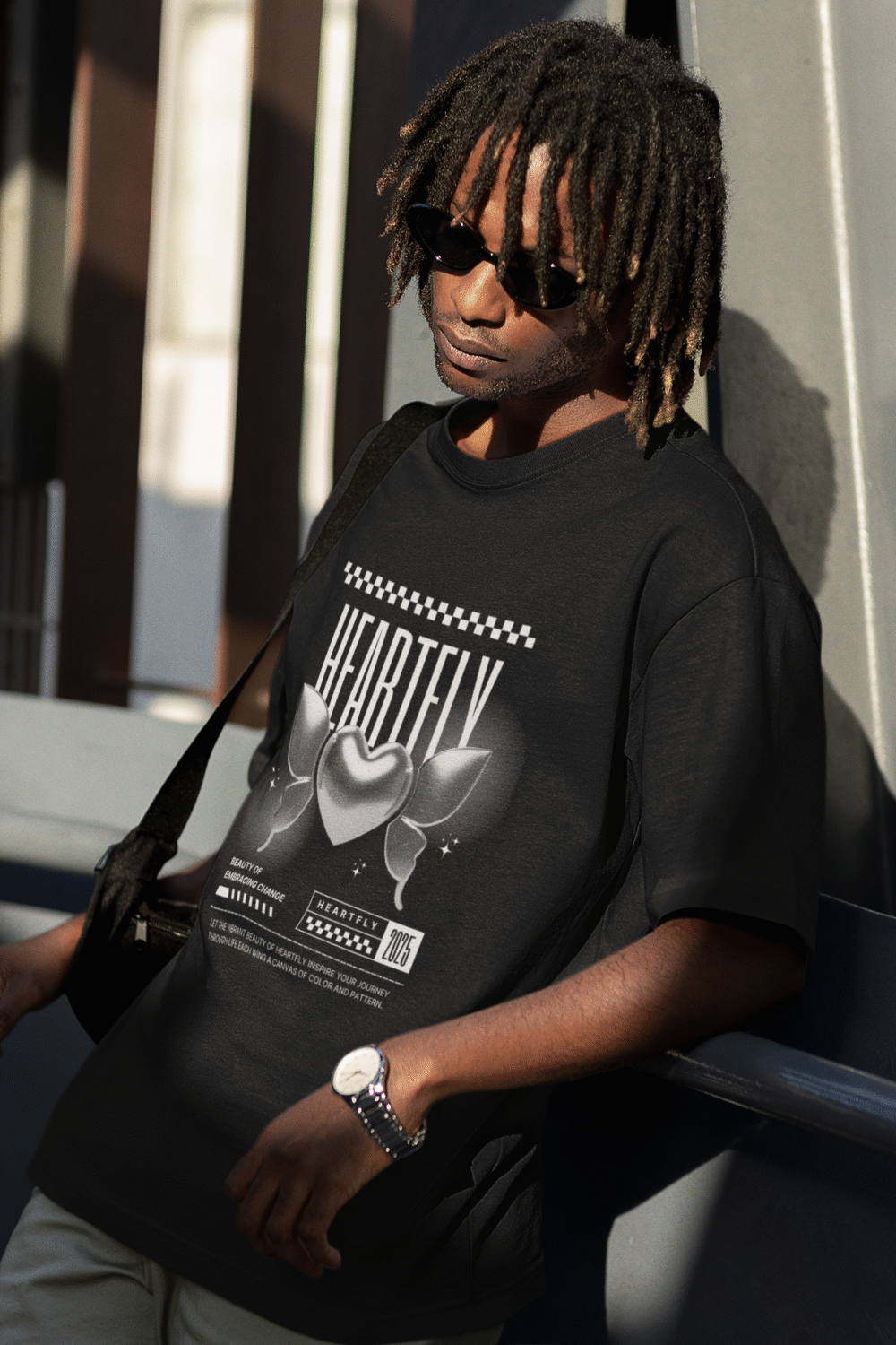 HEARTFLY Graphic – Futuristic Botanical Tee
