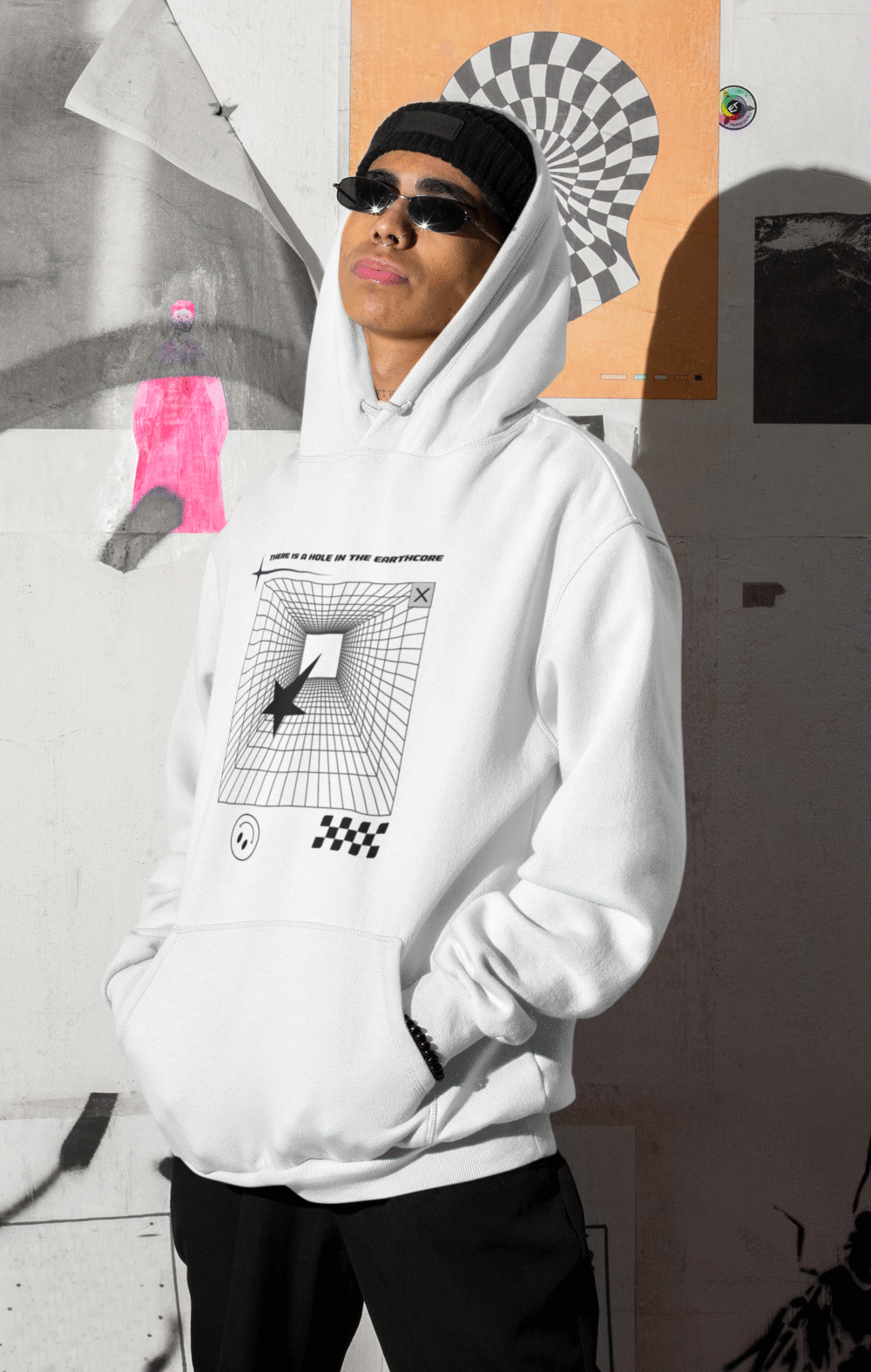 Earthcore Hoodie – Tunnel Grid Symbolic