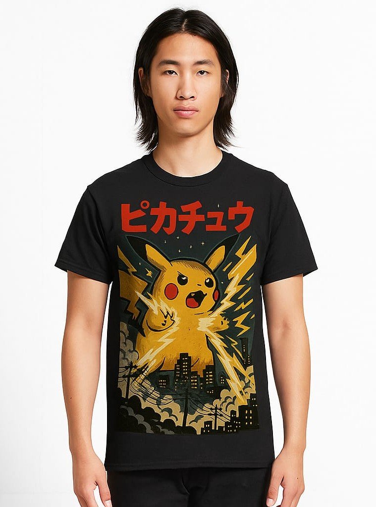 Kaiju Pikachu Godzilla x Pokémon Parody Shirt